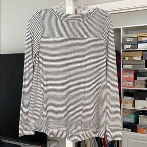 Loft Metallic stripe long sleeve tee
